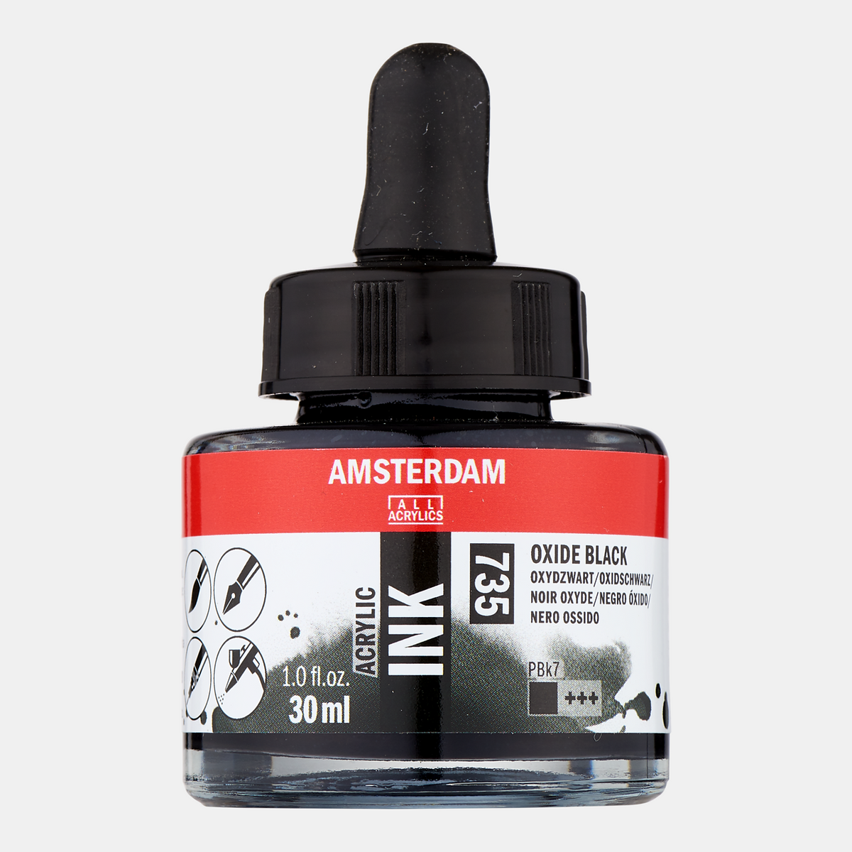 ROYAL TALENS Amsterdam Acrylic Ink akrylový inkoust 30 ml – Oxidová černá