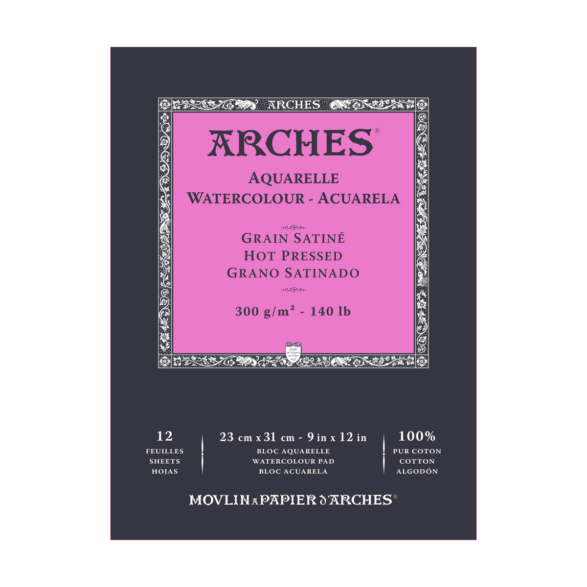 ARCHES akvarelový blok hladký HP přírodní bílá 300 g/m² A5 – A3 - 12 listů