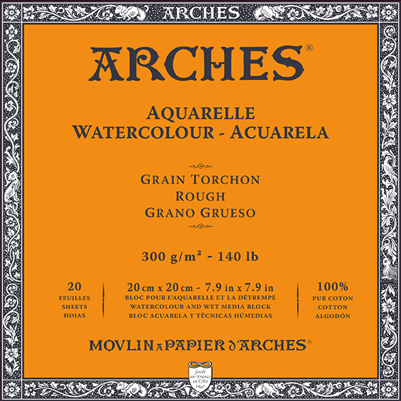 ARCHES akvarelový blok Rough přírodní bílá 300 g/m² 10 – 31 cm - 20 listů