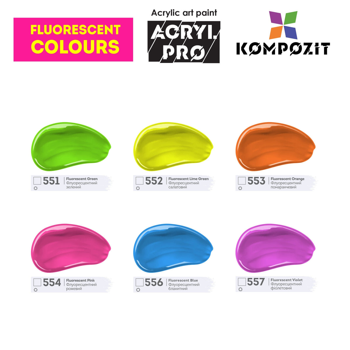 Sada akrylových barev Kompozit ACRYL PRO BOX 73 x 75 ml