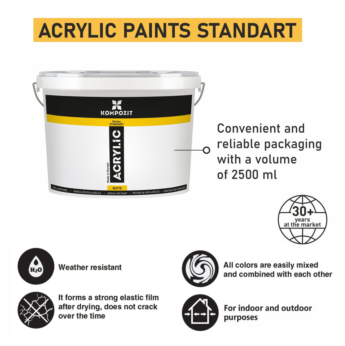 Akrylová barva STANDART Kompozit 2500 ml
