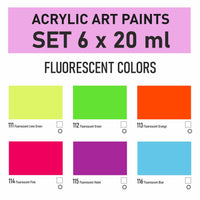 Sada akrylových barev Kompozit STANDART Fluorescent 6 x 20 ml