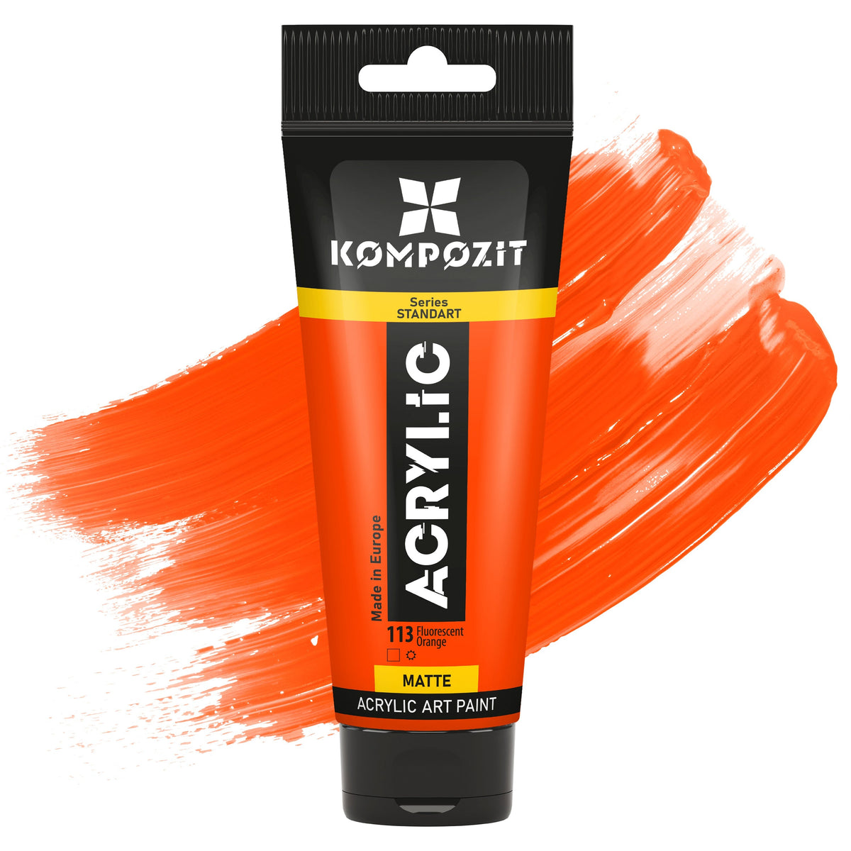 Akrylová barva Kompozit STANDART Fluorescent 75 ml – 113 Fluorescenční oranžová
