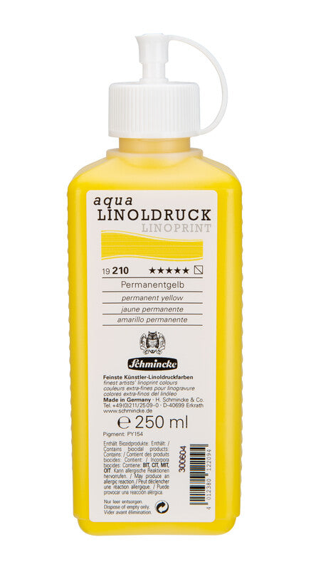 Barva na linoryt Schmincke aqua-LINOPRINT 250 ml – 210 Permanentní žlutá