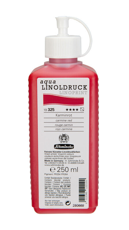 Barva na linoryt Schmincke aqua-LINOPRINT 250 ml – 325 Karmínová červená