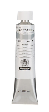 Barvy na linoryt Schmincke aqua-LINOPRINT 120 ml – 810 Stříbrná