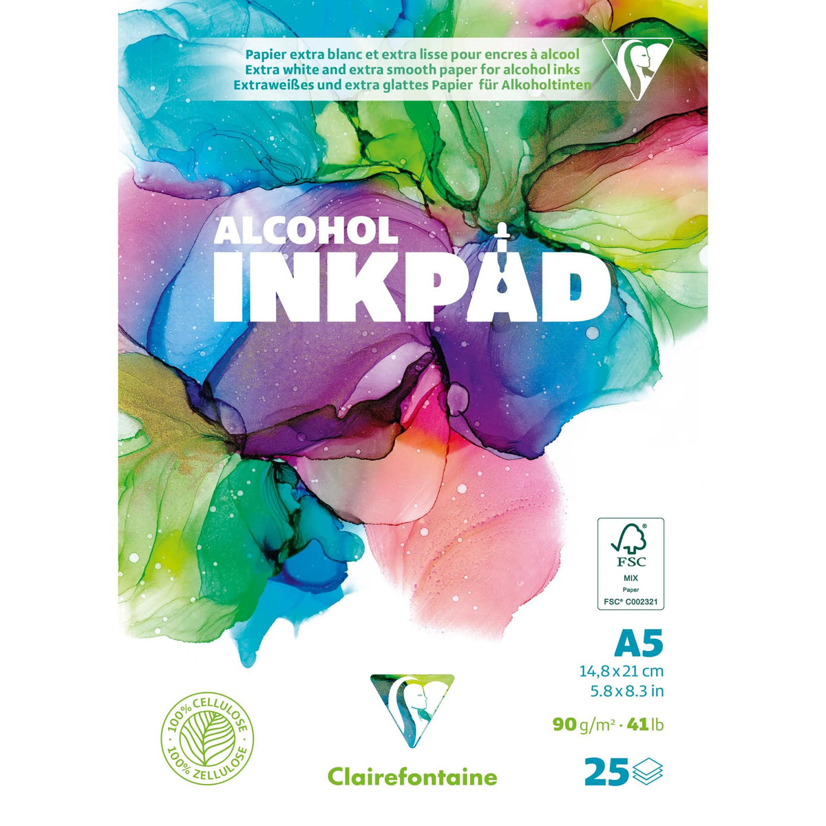 Blok na alkoholové inkousty Clairefontaine 90 g/m² A5 – A3 - 25 listů