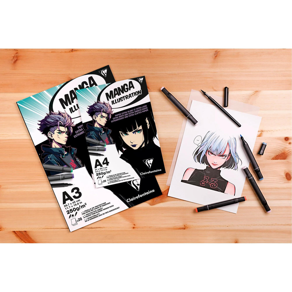 Blok papírů Clairefontaine Manga Illustration 250 g/m² A5 – A3 - 20 listů