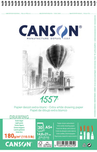 Skicovací blok CANSON 1557 180 g/m² A5 30 listů, kroužková vazba