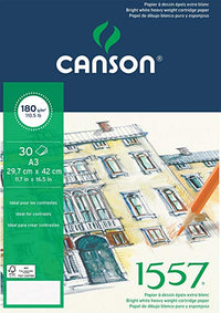 Canson 1557 skicovací blok A3 180 g/m² 30 listů lepený jemnozrnný