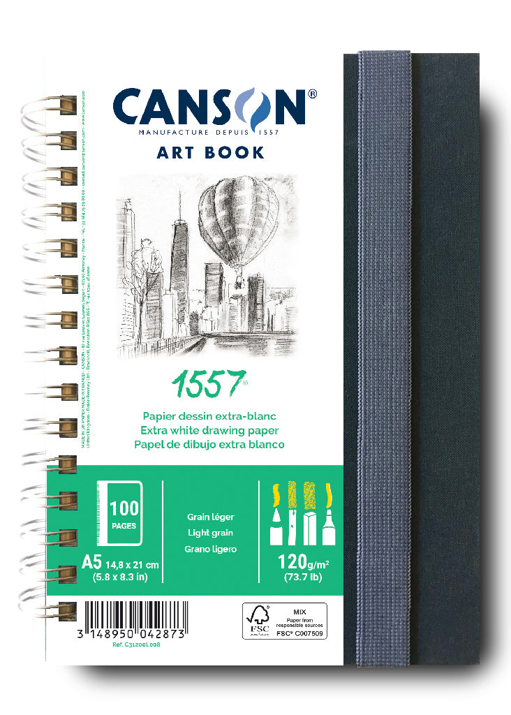 Skicák Canson Art Book 1557 v pevné vazbě – A5, 120 g, 50 listů