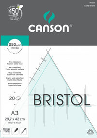 Canson Bristol kreslicí blok 250 g/m² 20L A3 lepený