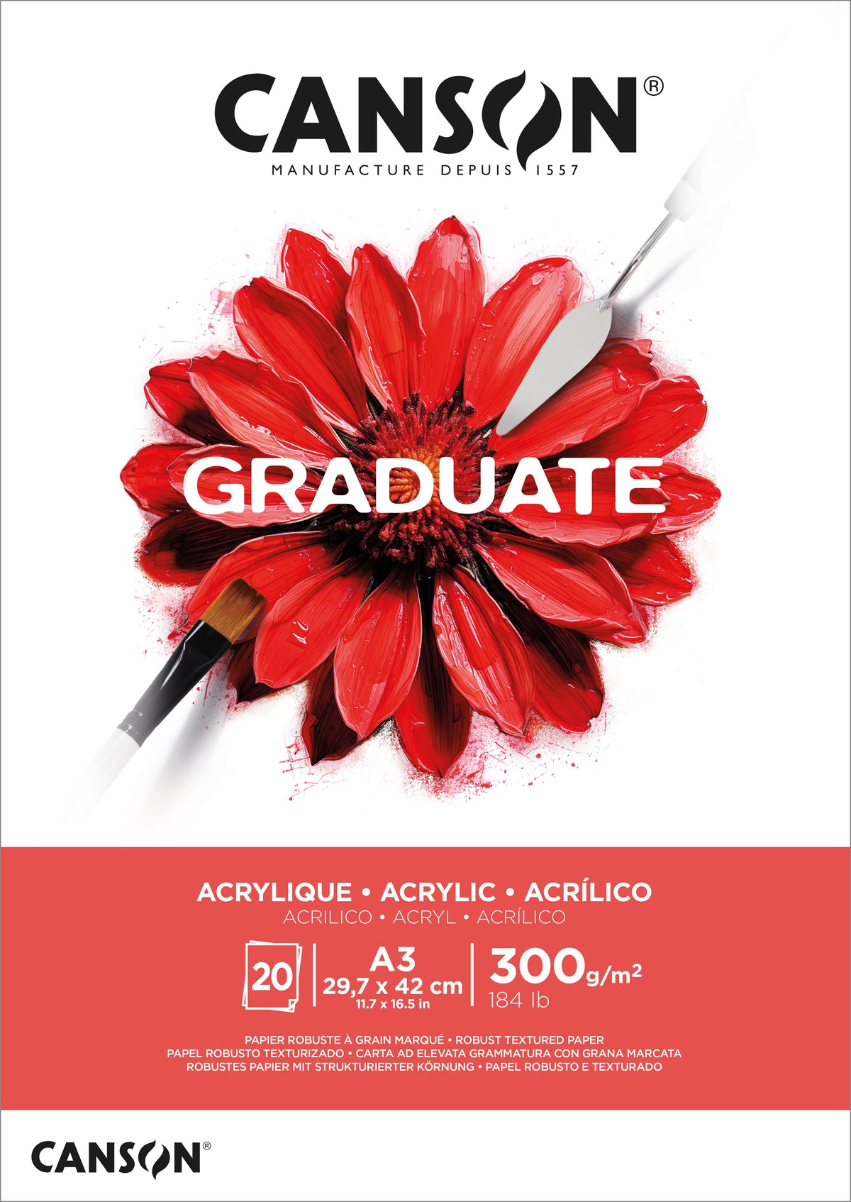 CANSON Graduate akrylový blok 300 g 20L A3 lepený