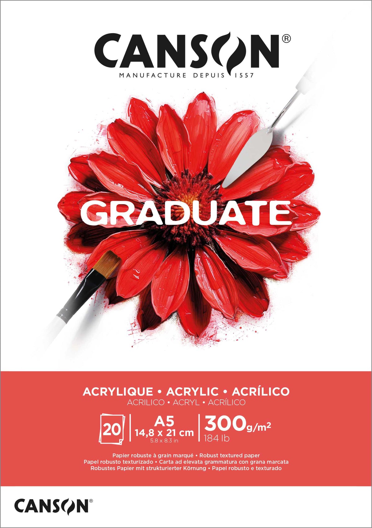 CANSON Graduate akrylový blok 300 g/m² - 20 listů, A5
