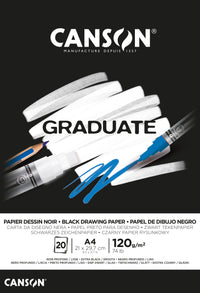 Canson Graduate černý skicák 120 g/m² A4 lepený - 20 listů