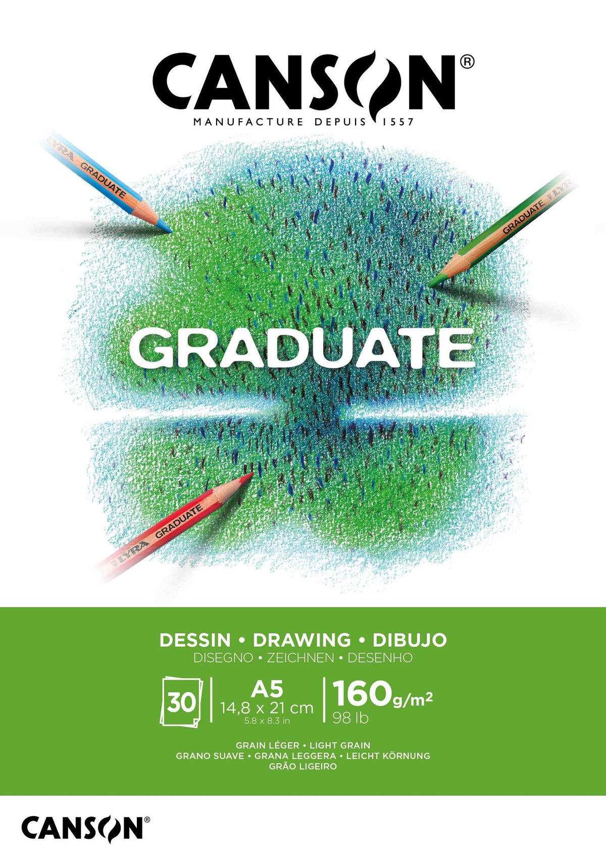 Canson Graduate kreslicí blok bílý 160 g/m² 30 listů A5 lepený