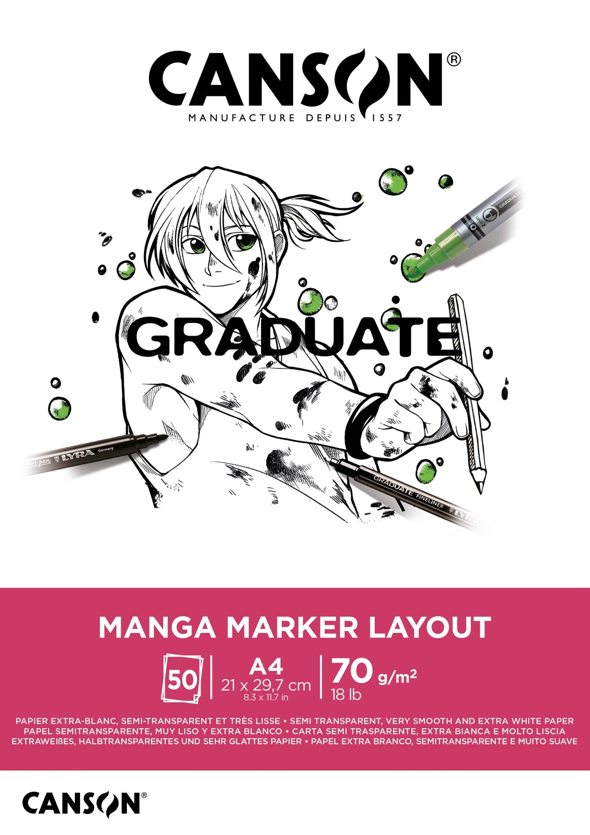 Canson Graduate Marker blok 70 g/m² 50 listů A4 lepený