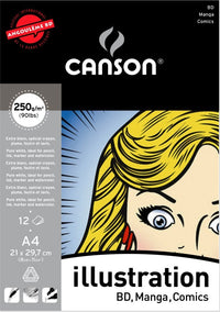 CANSON Illustration blok 250 g/m² 12L A4 lepený