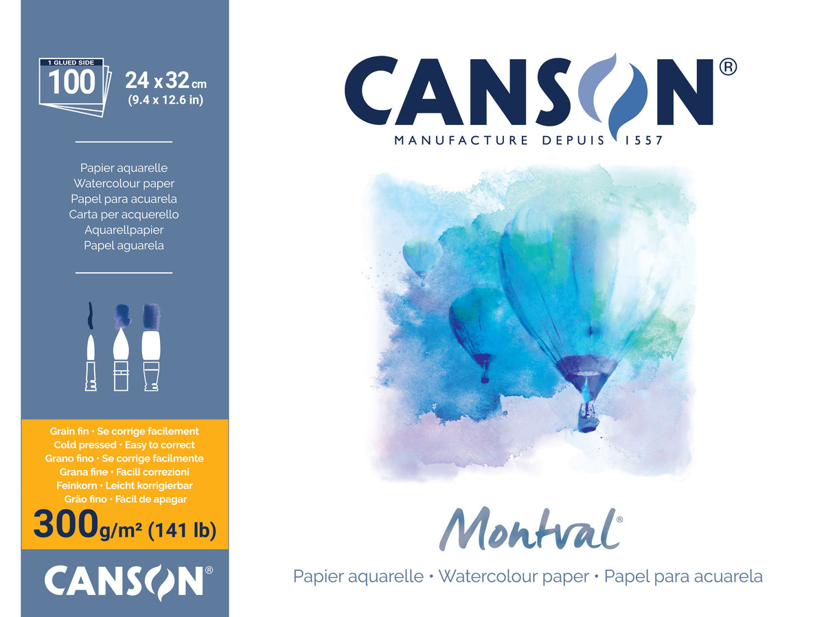 Canson Montval akvarelový blok CP 300 g/m² – 100 listů, 24 × 32 cm