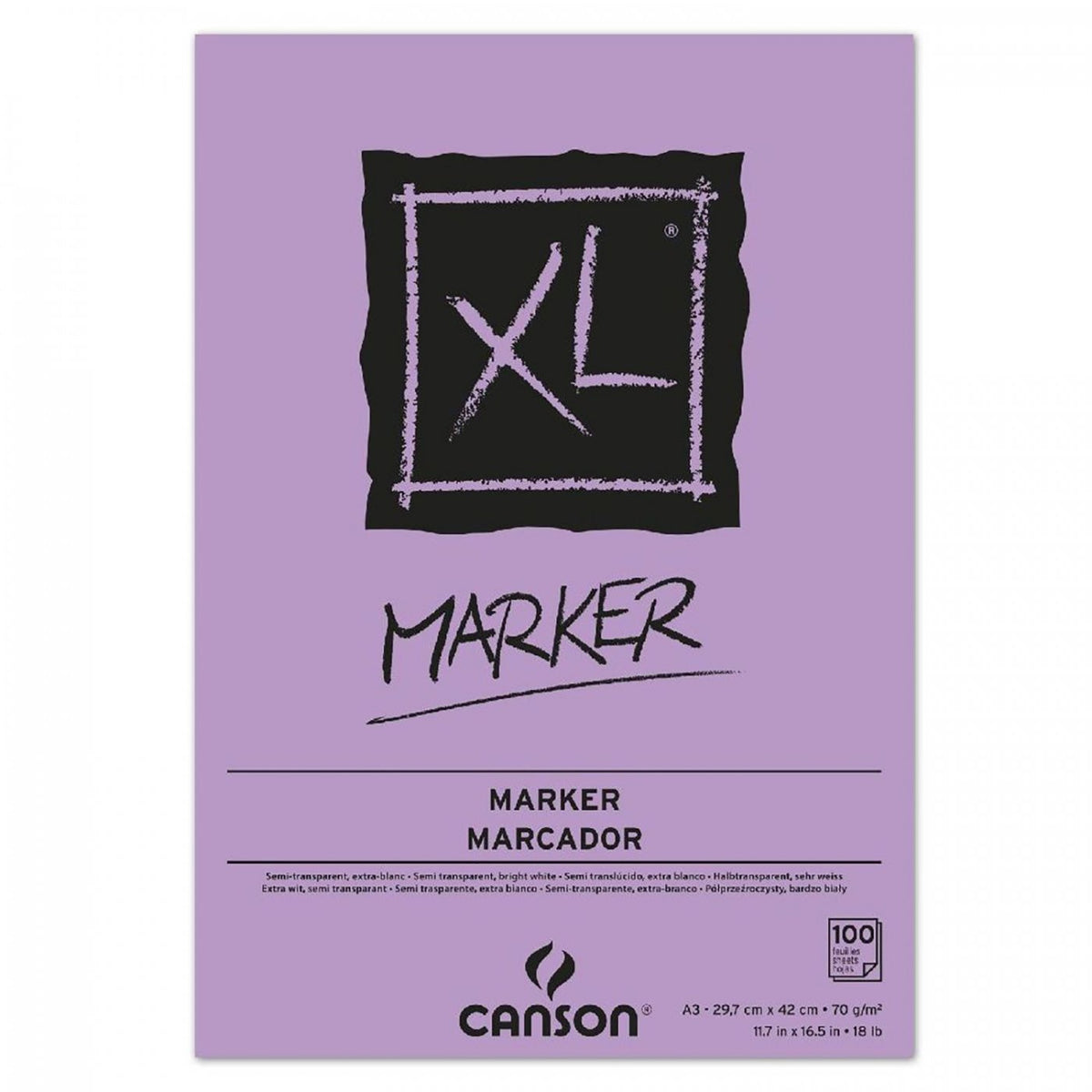 Canson XL Marker blok na fixy 70 g/m² A3 – 100 listů lepený