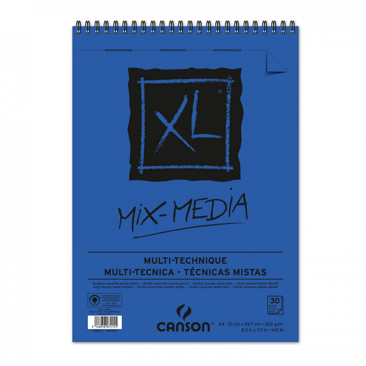 Canson XL Mix Media blok papíru 300 g/m² A2, 30 listů, kroužková vazba