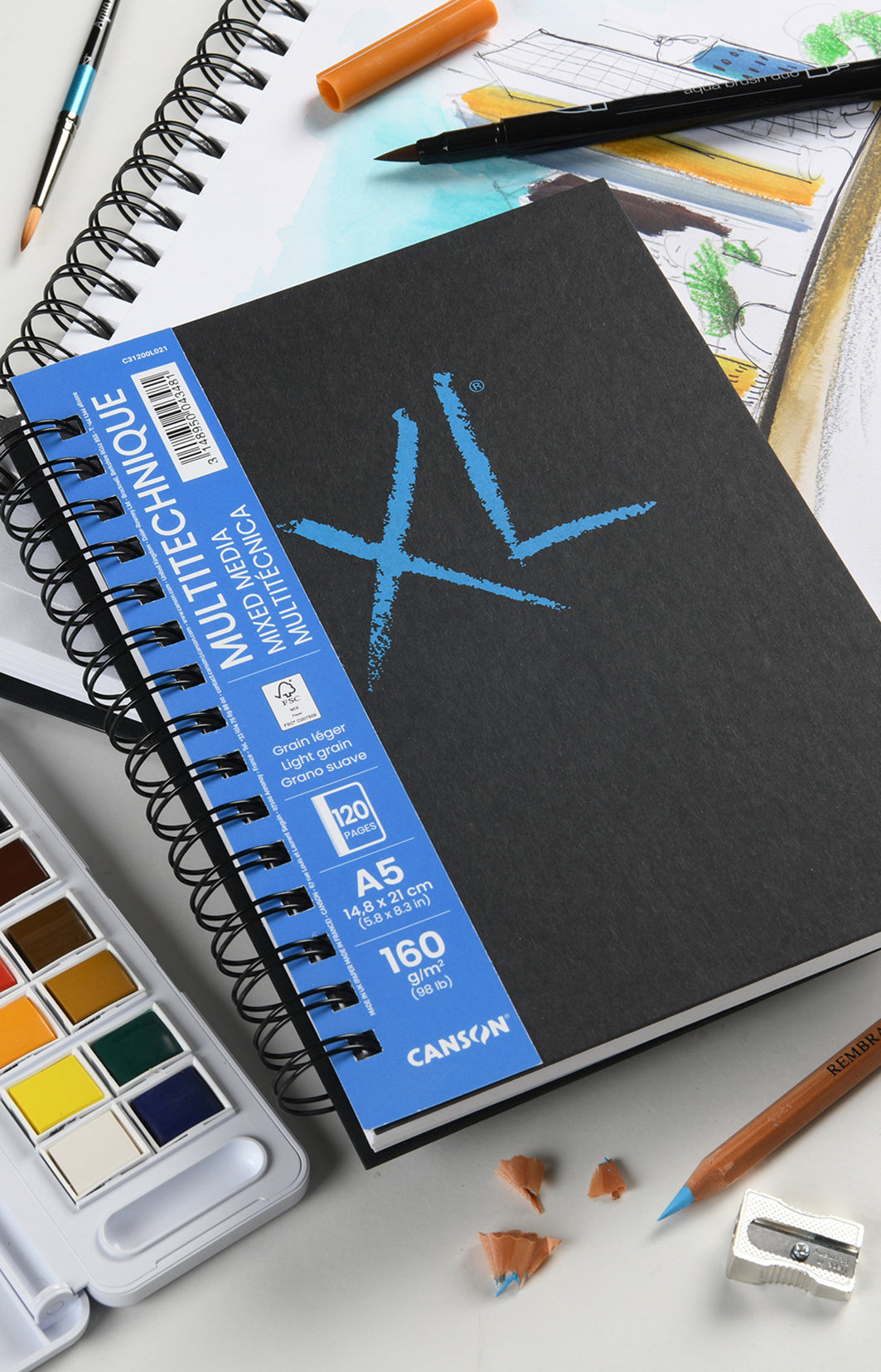 Canson XL Mix Media Textured blok 300 g/m² 68 listů A4 lepený