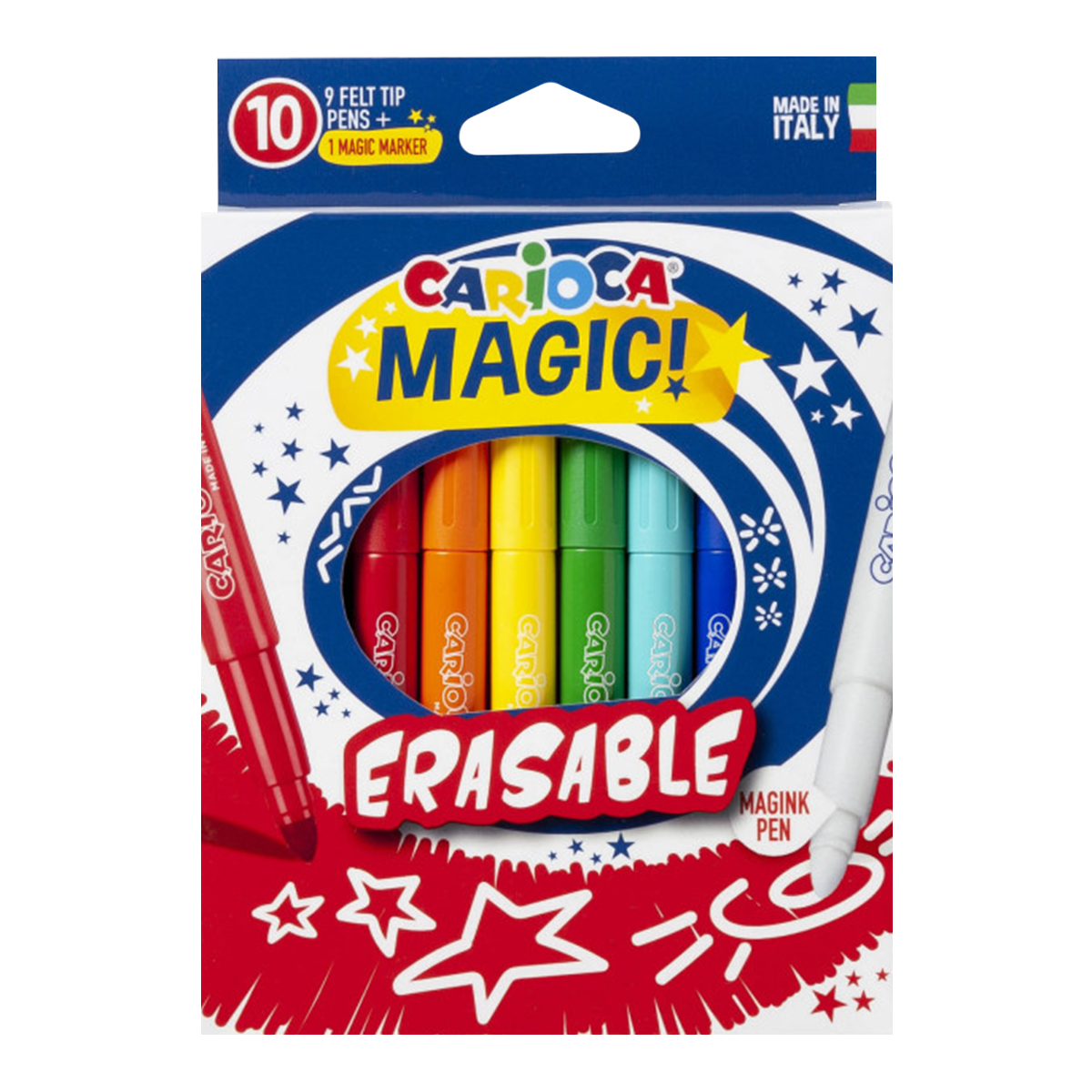 Carioca magické fixy – mazatelné, 10 ks, mix barev