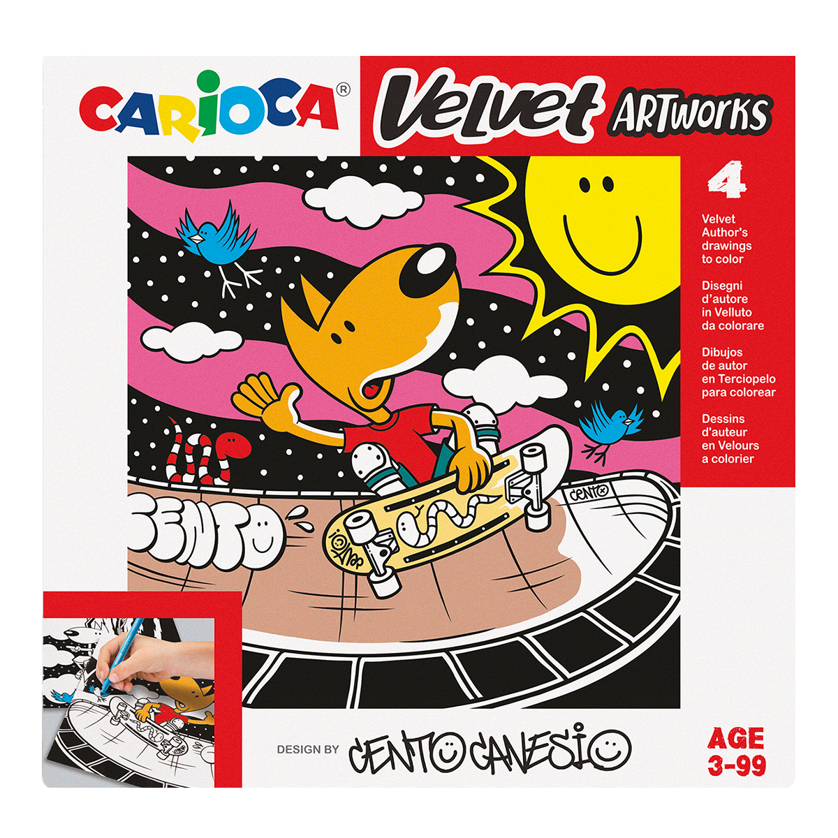 Carioca sametové omalovánky 4 ks – CENTO Sport