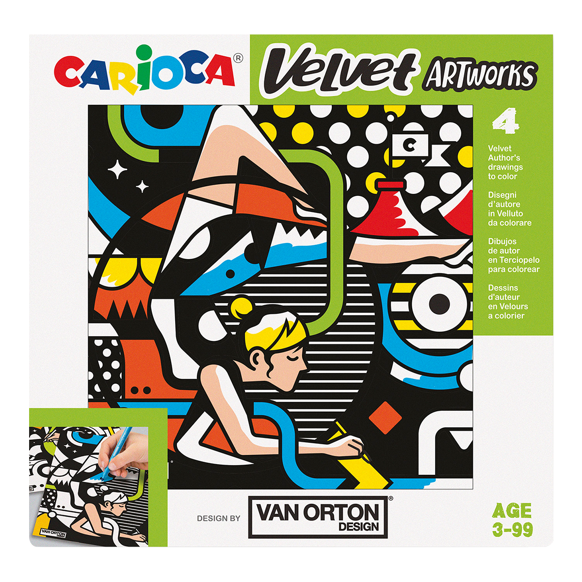 Carioca sametové omalovánky 4 ks – VAN ORTON Street