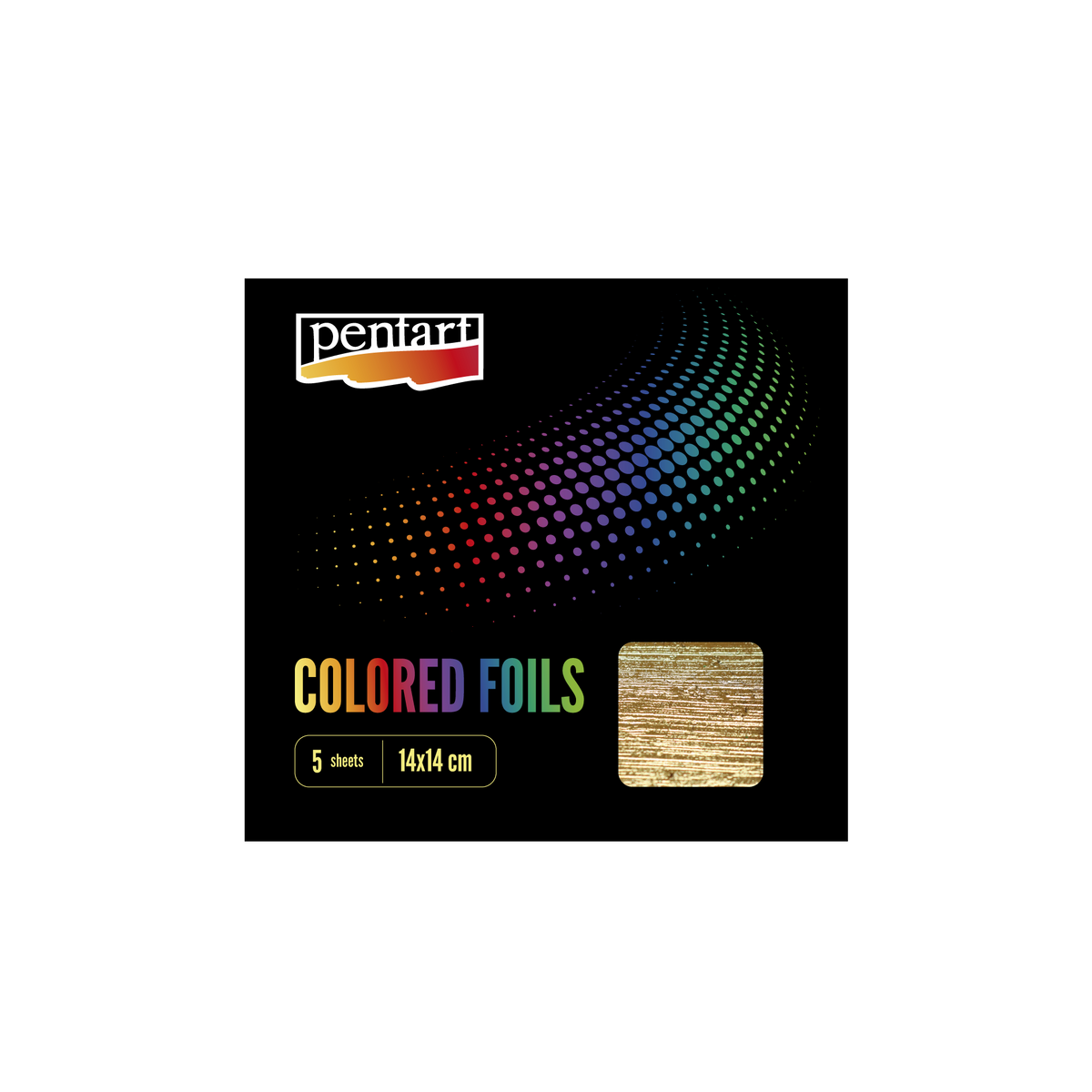 Colored foil sheets 14x14 cm 5 gold – barokní