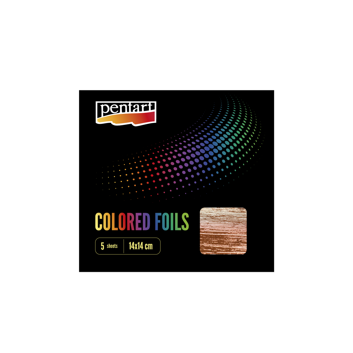 Colored foil sheets 14x14 cm 5 gold – růžová