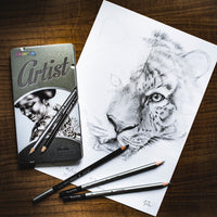 Colorino Artist kreslicí souprava grafitových tužek a uhlů v kovovém boxu