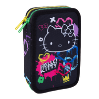 Colorino dvoupatrový plný penál Jumper 2 Hello Kitty – Hello Kitty neonově černá