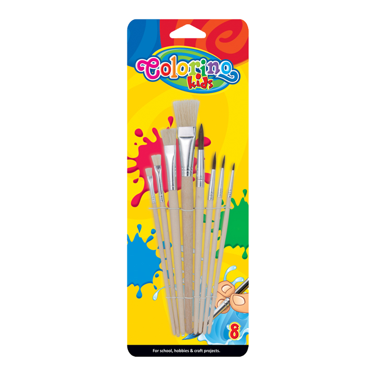 Colorino sada štětců - ploché a kulaté, 8 ks