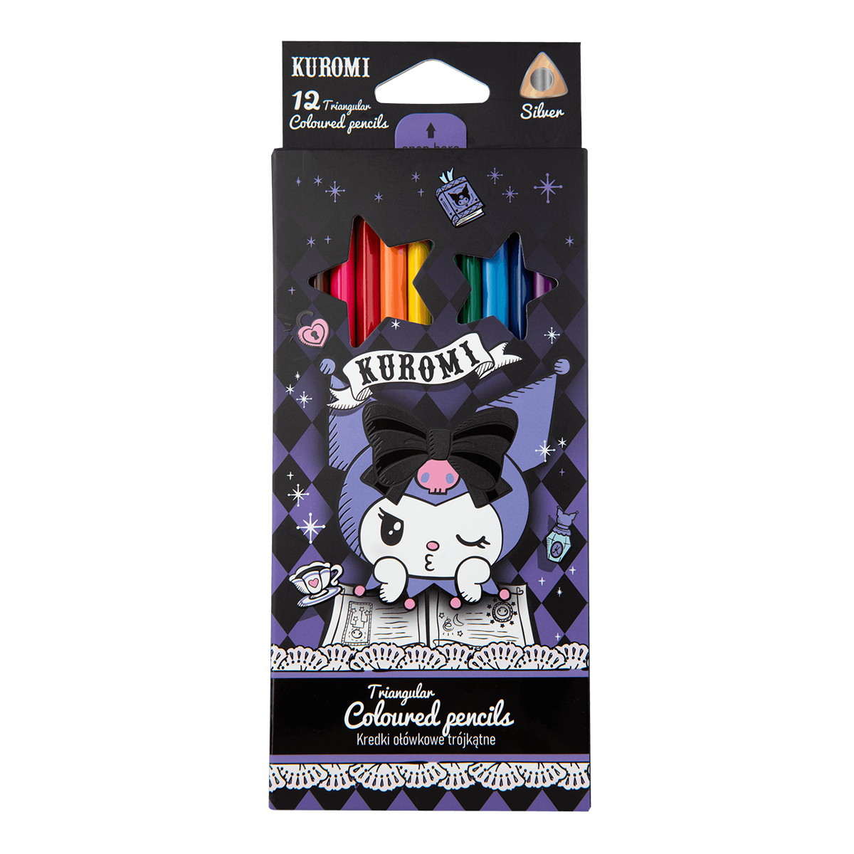 Colorino trojhranné pastelky Kuromi, 12 barev