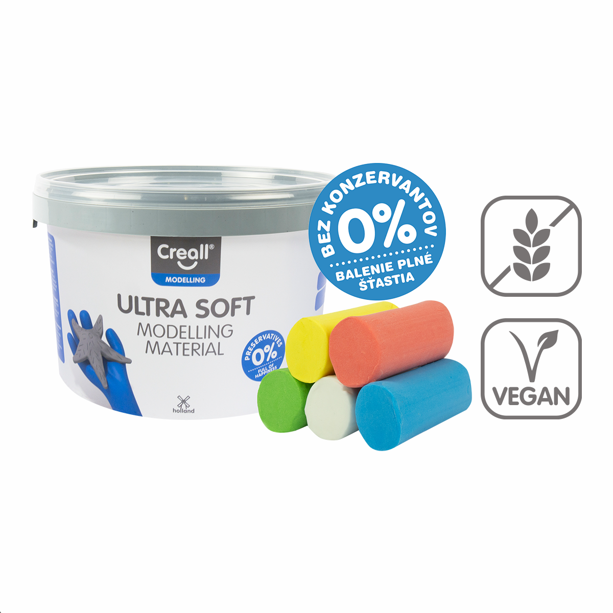 Creall modelovací hmota Ultra soft, 5 g, kelímek, mix barev – × 220