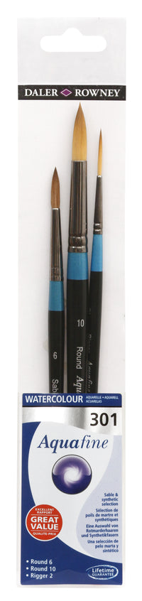 DALER ROWNEY Aquafine 301 sada štětců na akvarel a kvaš - 3 ks
