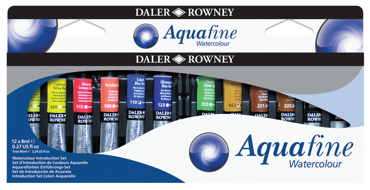 Sada akvarelových barev DALER ROWNEY Aquafine 12 x 8 ml