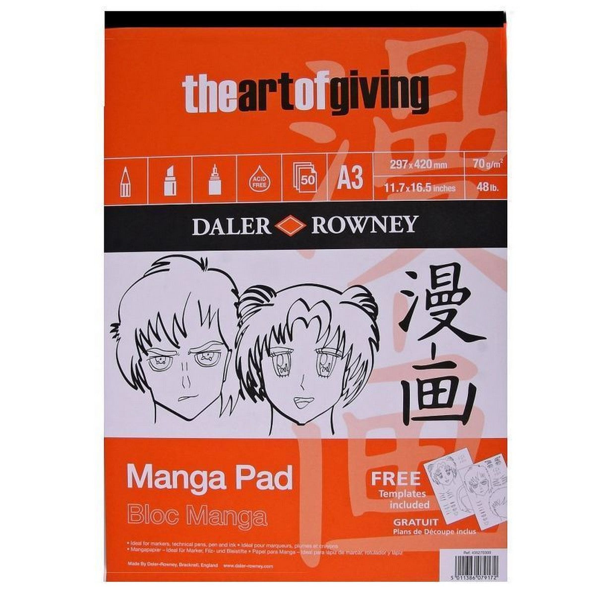 DALER ROWNEY Manga blok na markery 70 g - 50 listů, A3