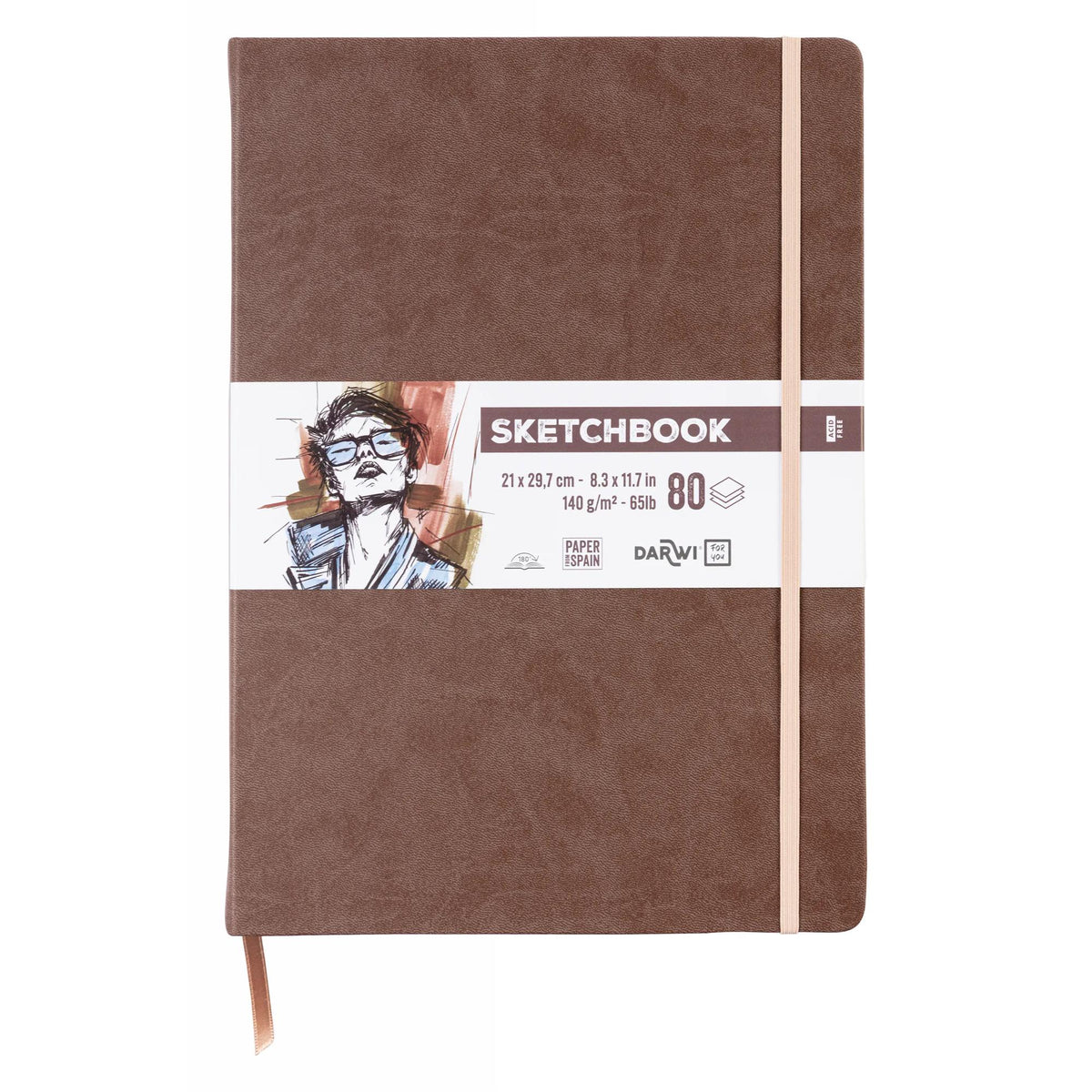 Skicovací blok DARWI Brown A4 140 g/m² 80 listů