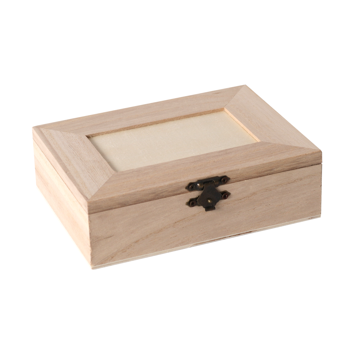 Dřevěná krabička se 4 přihrádkami 14 x 10 x 3,5 cm