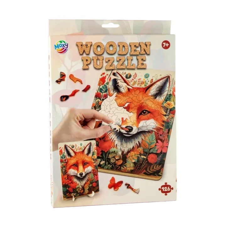 Drevené puzzle Fox - 130 ks jedinečných tvarov od MOXY