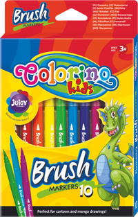 Fixy Colorino Brush s dlouhým štětcovým hrotem – 10 barev