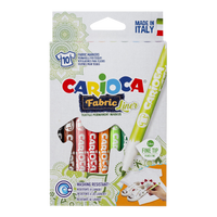 Fixy na textil Carioca, tenký hrot, 10 ks, mix barev