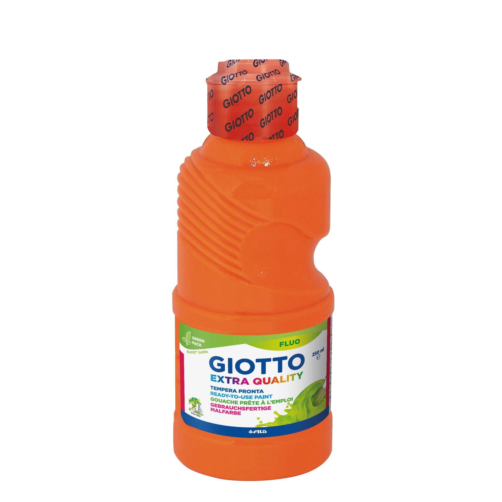 Fluorescenční temperová barva GIOTTO Extra Quality Fluo 250 ml – oranžová