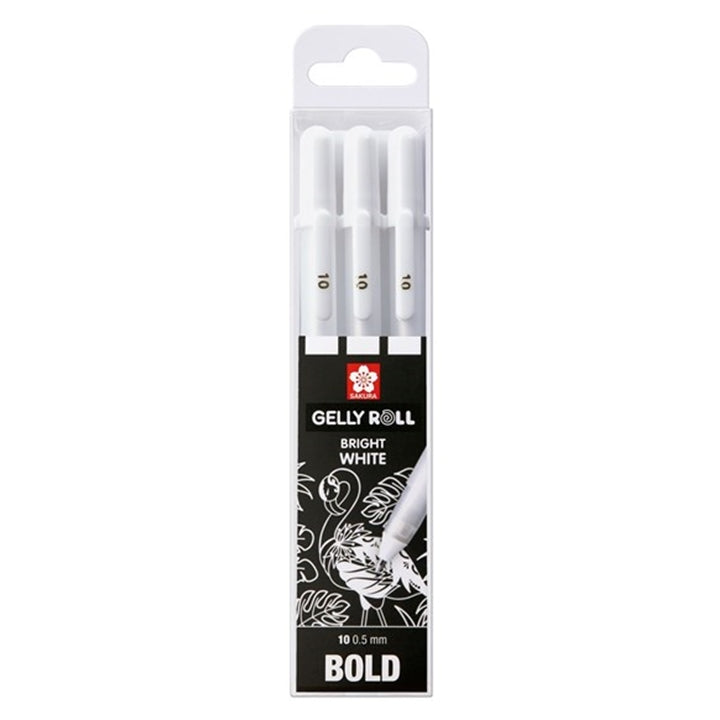 Gelová pera Sakura Gelly Roll bright white - 3 ks – 10 bold