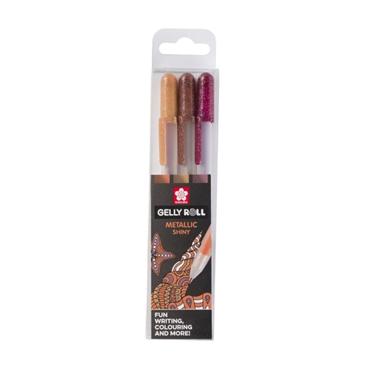 Gelová pera Sakura Gelly Roll METALLIC - 3 ks – nature