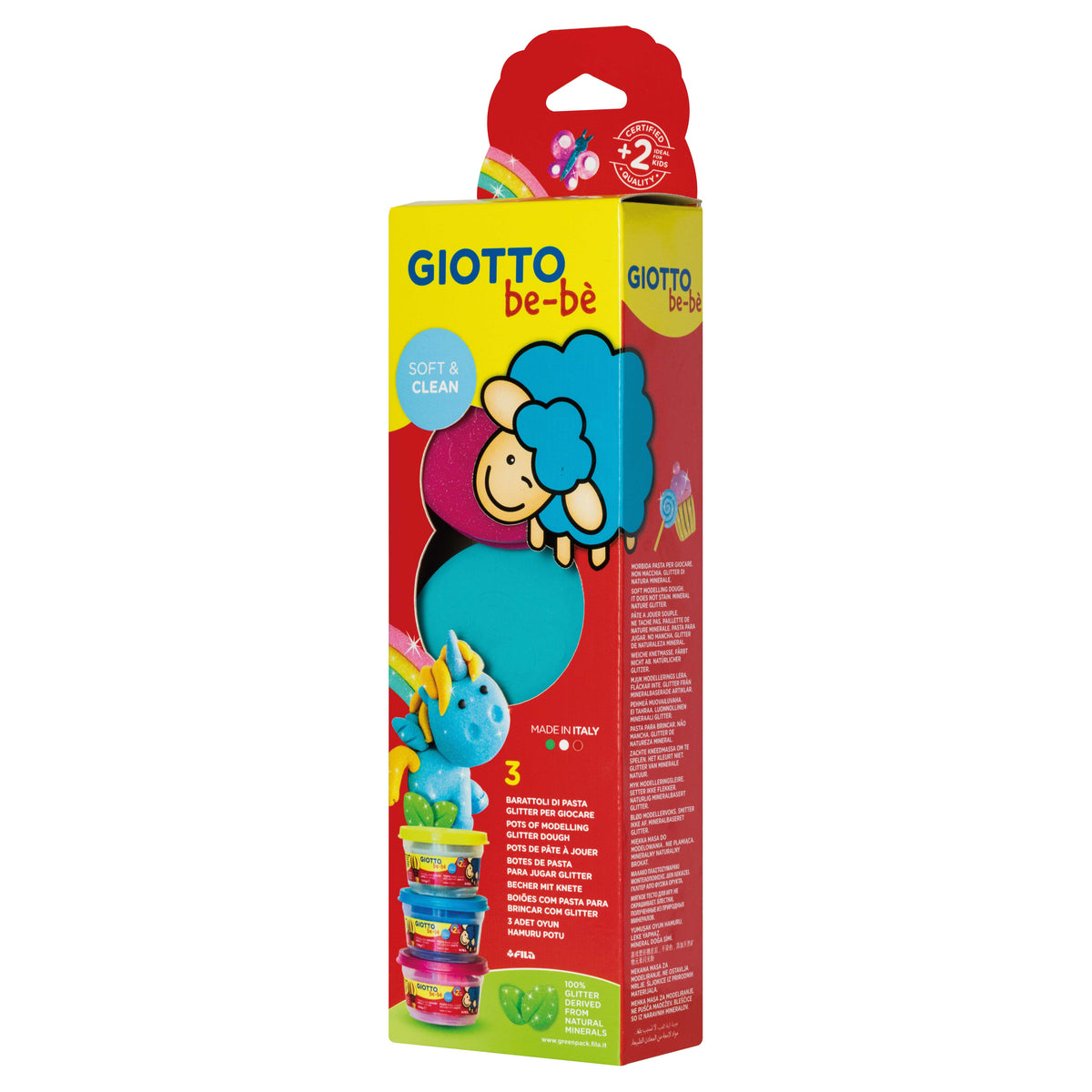 GIOTTO BE-BE měkká modelovací hmota se třpytkami 3 x 100 g