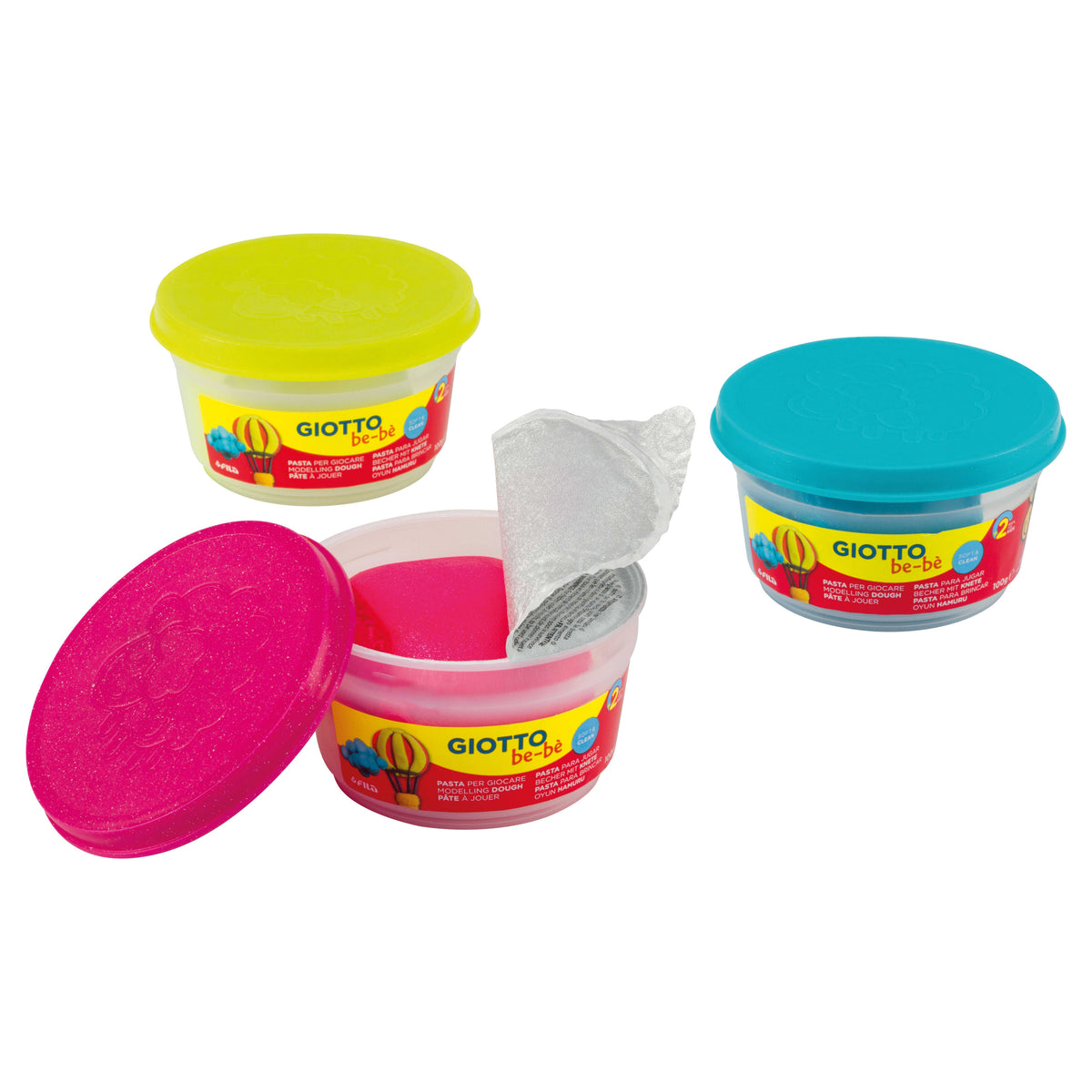 GIOTTO BE-BE měkká modelovací hmota se třpytkami 3 x 100 g