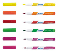 Štětcové fixy GIOTTO Turbo Soft Brush Fluo 6 ks